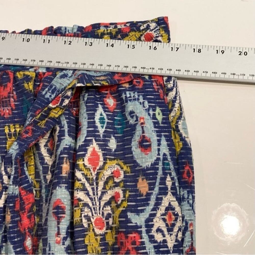 NWOT ANTHROPOLOGIE Skirt M“Edith”Paisley Floral Bow-Tie Ruffle Pull-Up Pocket - Picture 7 of 9